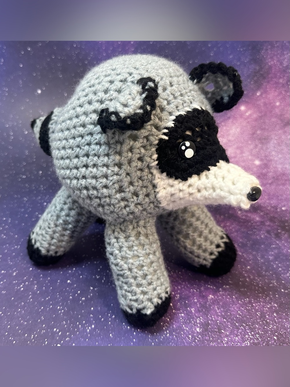 Handmade Crochet Jimothy the Raccoon Plush Amigurumi Toy